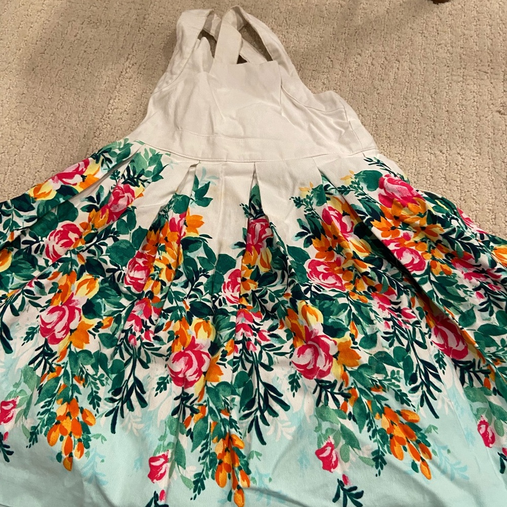 Janie and Jack Floral Kids Dress with Multicolor Design